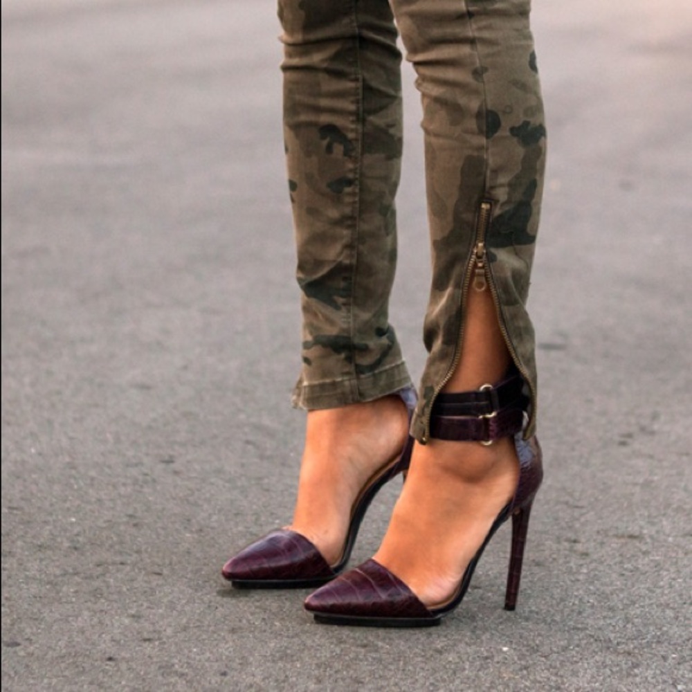 L.A.M.B. “Oxley” Snakeskin Heels